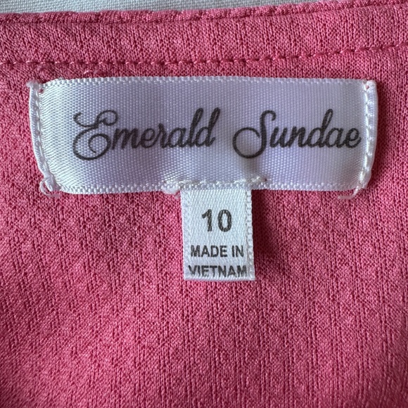 Emerald Sundae Girls Textured Sleeveless Dress Pink 10 Wedding Guest Sunday - Picture 4 of 12